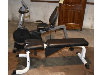 Recumbent Bicycle And Weight Bench