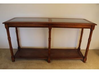 Glass Top Wood Console Table