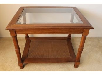 Rectangle Glass Top Side Table