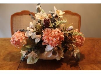 Decorative Flowers In Ceramic Bowl