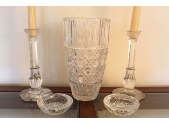 Glass Vase & Candle Holders