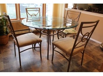 Glass Circle Kitchen Table & Chairs