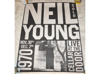 Neil Young Solo Live At The Cellar Door Poster 1970