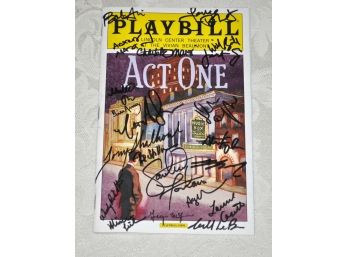 Act One CAST Autographed Playbill