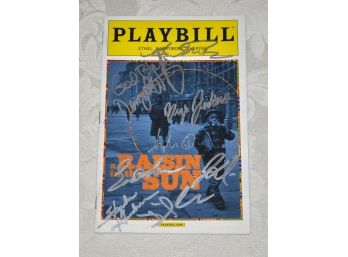 A Raisin In The Sun CAST Autographed Playbill Denzel Washington