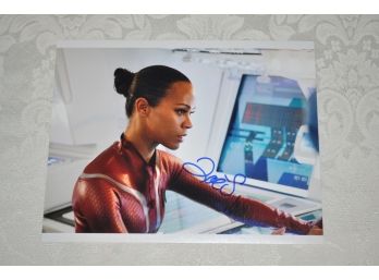 Zoe Saldana 'Star Trek Into Darkness' Autographed 8x10 Photo With COA