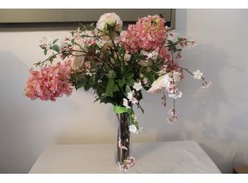 Artificial Flowers In Glass Vase 2