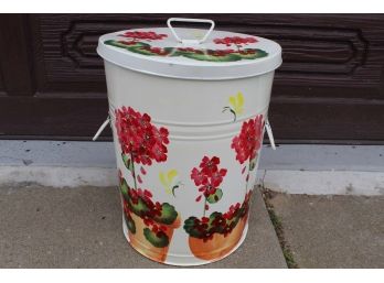 Painted Tin Bucket W/ Lid