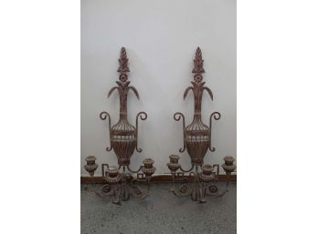 Pair Of Large Sconce Candle Holders
