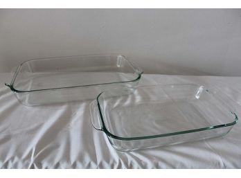 Two Pyrex Glass Drying Trays