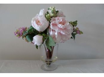 Artificial Flowers In Glass Vase 1