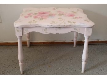 Artist Signed Shabby Chic Hand Painted Table