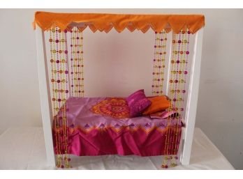 American Girl Doll Julie Beaded Canopy Bed And Bedding