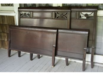 2  Gorgeous Mahogany Twin Size Headboards And Footboards