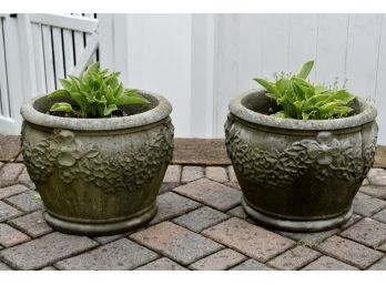 Pair Of Cement Planters