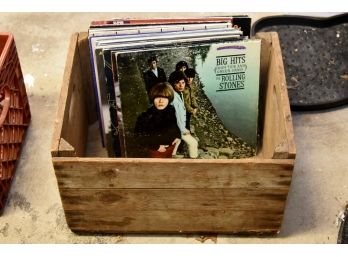 Vintage Records Lot #3 With Wooden Crate