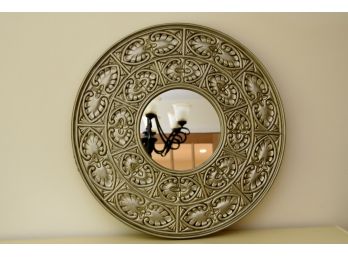 34 Inch Round Deco Wall Mirror