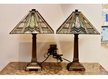 Pair Of Tiffany Style Table Lamps