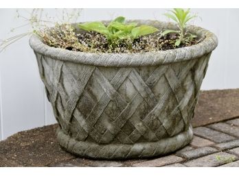 Cement Weave Pattern Flowerpot 1