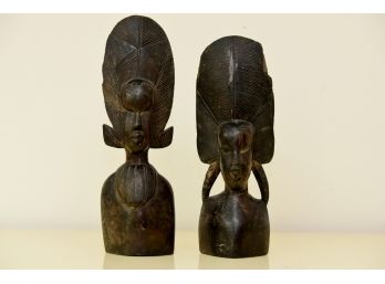 Pair Of Ironwood Statues