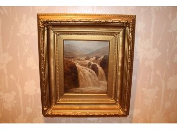 Original 1892 Edmund Marriner Gill Framed Waterfall Painting 2