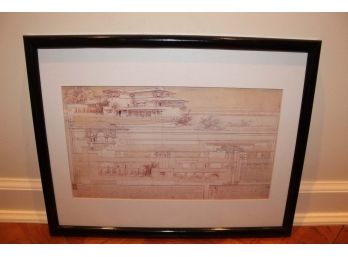 Frank Lloyd Wright Etched Architectural Print Reproduction Art 1