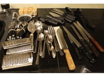 Assortment Of Flatware & Kitchen Accessories