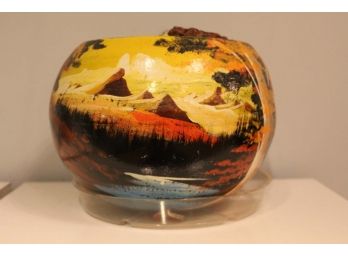 Colorful Painted Decorative Stone Bowl
