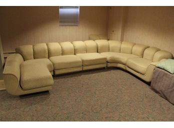 White Fabric Sectional Couch