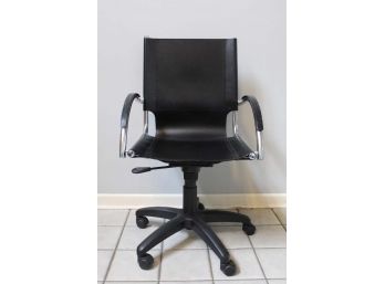 Black And Chrome Rolling Desk Chair