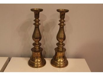 Pair Of Brass Candle Stick Holders
