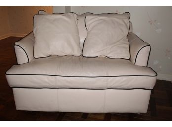 White Love Seat Sofa W/ Pull Out Bed