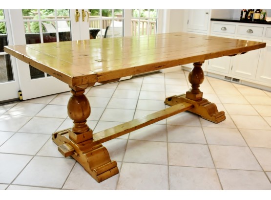 Guy Chaddock French Country Pecan Medium Distressed Kitchen Table With 2 Leafs
