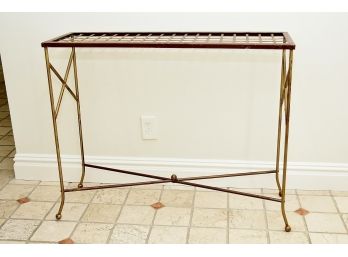 The Bombay Company Metal Console Table With Glass Top 36 X 12 X 29