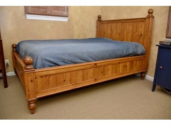 'Elden Cabot' Natural Pine Full Plank Bed  And Mattress 59 1/2 Inches Wide Paid $3200