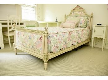 Spectacular Julia Gray Custom Twin Bed With Matching Custom Bedding And Mattress Paid $3700