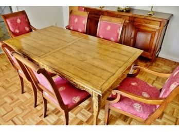 Guy Chaddock Gorgeous French Provincial Distressed Dining Table With 8 Chairs And 2 Leafs $12,000