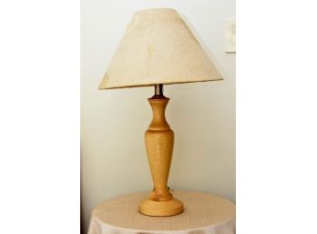 Wood Base Table Lamp With Shade
