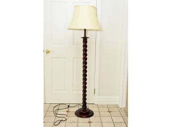 Scroll Pole Mahogany 60' Floor Lamp With Shade