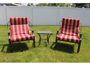 Two Outdoor Chairs & Table
