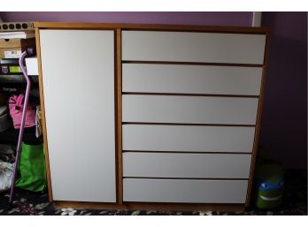 Wood White Drawer Dresser 1