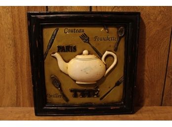 Paris Teapot Square Decor 10 X 10