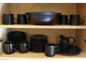 Black Bowl, Plate & Mug Set