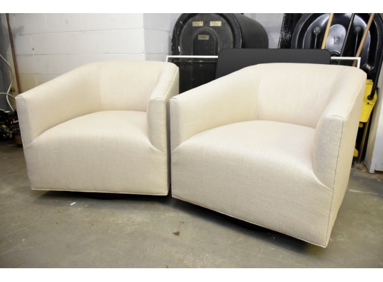 Mitchell Gold Swivel Barrel Chairs Paid $4000