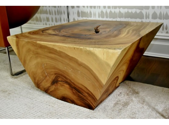 Amazing Solid Wood Core Hand Carved Side Table With Tapered Edge 26 X 22 1/2 X 13
