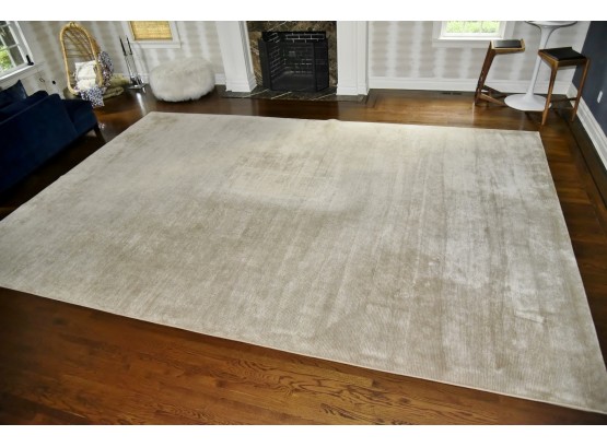 Amazing Champagne Colored 18 X 12 Silk Blend Rug Paid $35,000