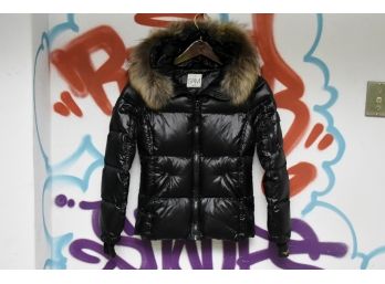 Girls Size 12 SAM Woman's Down Puffy Jacket With Raccoon Collar