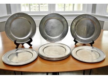 12 Arte Italica Pewter Charger Plates