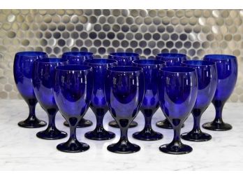 12 Deep Cobalt Blue Goblets #1