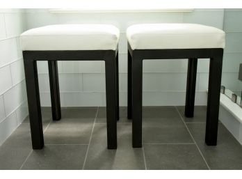 Pair Of Gorgeous Metal Base With Leather Seat Kitchen Stools 18 1/2 X 18 1/2 X 25